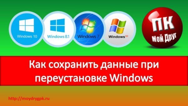 Как сохранить данные при переустановке Windows Компьютерные проблемы