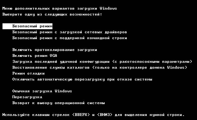 bezopasniy_rejim_windows режимы загрузки Windows