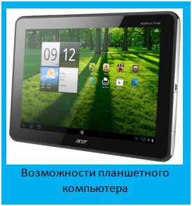 Возможности планшетного компьютера Технические вопросы