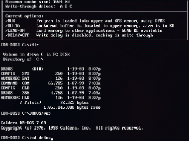 Первые ОС, под названием MS-DOS, не имели графического интерфейса.
