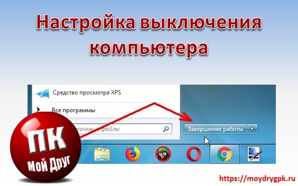 Настройка выключения компьютера в Windows 7 Windows 7