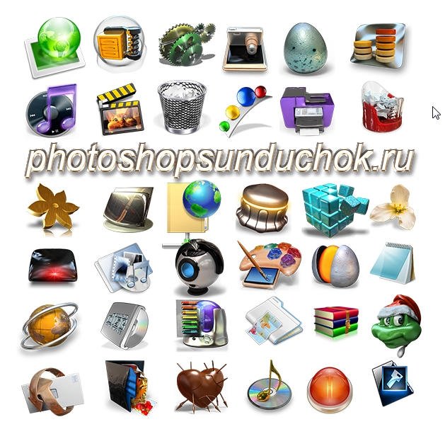 Набор 3D иконок можно скачать прямо с его сайта