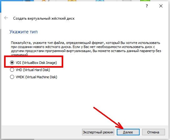 Далее выбираем тип диска