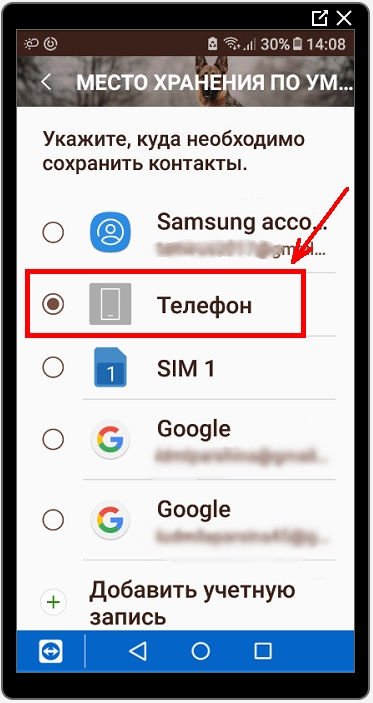Находим пункт «Телефон» и устанавливаем на него переключатель