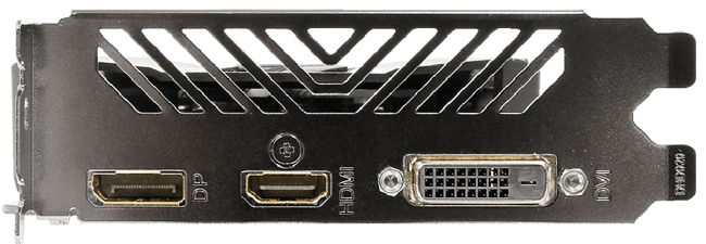 Первым (слева направо) идет разъем DisplayPort, вторым разъем HDMI, а третьим порт DVI-D.